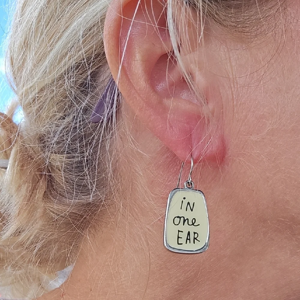 Hallmark Silver and Cream Earrings - Picture 4 of 5